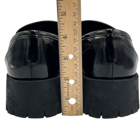 GUESS Womens 8.5 M Hillford Chunky Black Patent Leather Platform Loafer Lug Sole - Picture 9 of 16